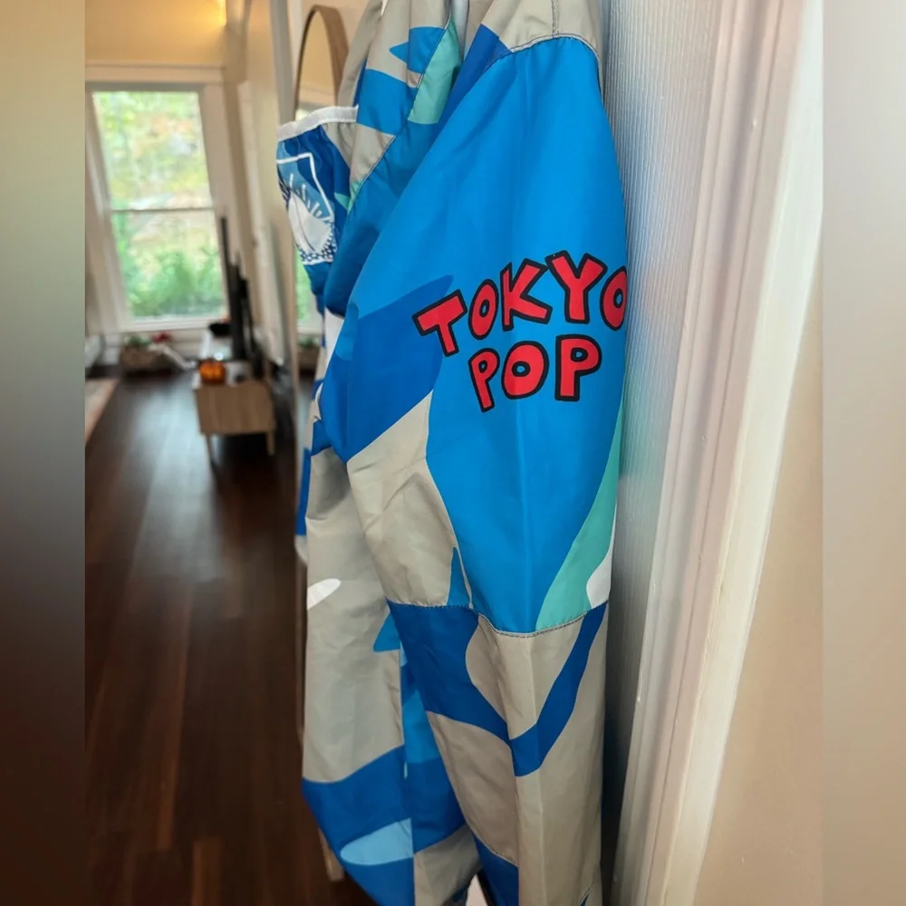 Members Only x Keith Haring Tokyo Pop Windbreaker Jacket Multicolor Camo Size M - Picture 4 of 10
